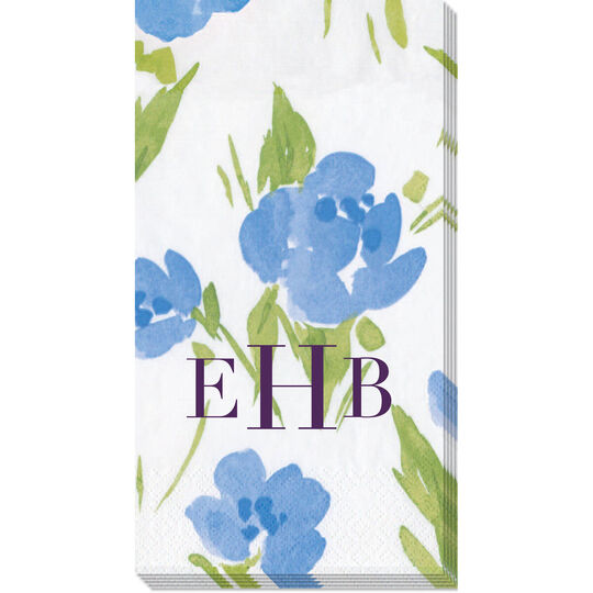 Blue Garden Party Caspari Guest Towels